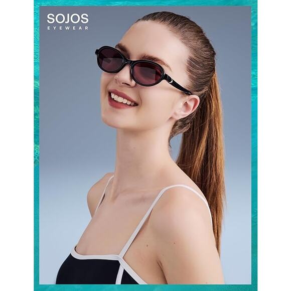 SOJOS Sunglasses Women Oval Polarized UV400 Echo Eco Friendly Recycled Frame - Picture 5 of 6